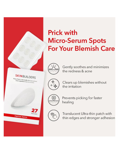 Parche Microdart Antiacné Skinbuilders 27EA - Tratamiento Granos