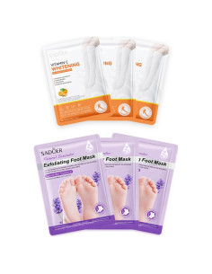 Mascarilla Exfoliante para Pies MaerWaw - 3 Paquetes con Lavanda y Vitamina C