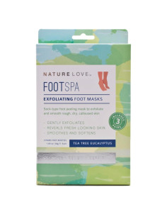 Máscara Exfoliante para Pies Nature Love | Árbol de Té Eucalipto | 3 Pares