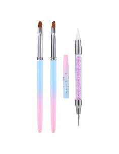 Set de 3 Pinceles de Limpieza de Uñas AIEX - Silicona y Acero