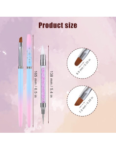 Set de 3 Pinceles de Limpieza de Uñas AIEX - Silicona y Acero 2