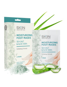 Mascarilla para Pies Skin Aesthetics - Sal Marina y Aloe - Hidratante y Exfoliante - 3 Pares