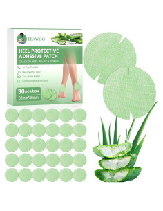 30 Parches Adhesivos para Talones Agrietados TEAWOO Aloe Vera