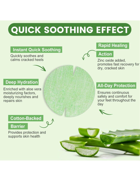 30 Parches Adhesivos para Talones Agrietados TEAWOO Aloe Vera