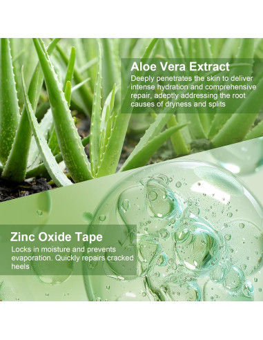 30 Parches Adhesivos para Talones Agrietados TEAWOO Aloe Vera