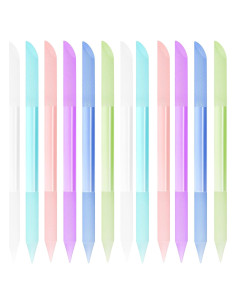 12 Piezas Empujadores de Cutículas de Vidrio Honoson - 6 Colores