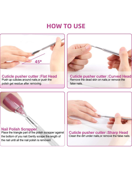 Kit de Manicura y Pedicura Eurob - Acero Inoxidable 4 Piezas