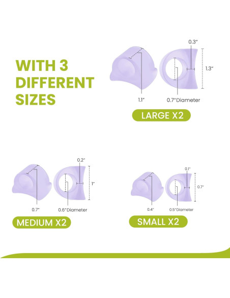 Separador de Dedos Bukihome para Juanetes - Paquete de 6