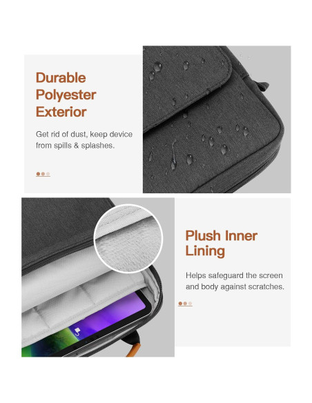 MoKo Funda para Tabletas 9-11" Negra y Gris con Asa