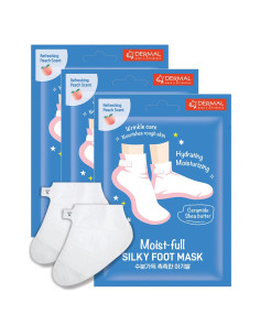 Mascarilla Hidratante para Pies DERMAL Silky 3 Pares - Ceramida y Karité