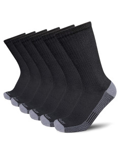Calcetines de Trabajo APTYID para Hombre Talla 9-12 Negro 6 Pares