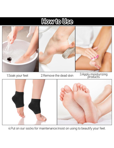 3 Pares Calcetines Hidratantes de Gel COMNICO para Talones