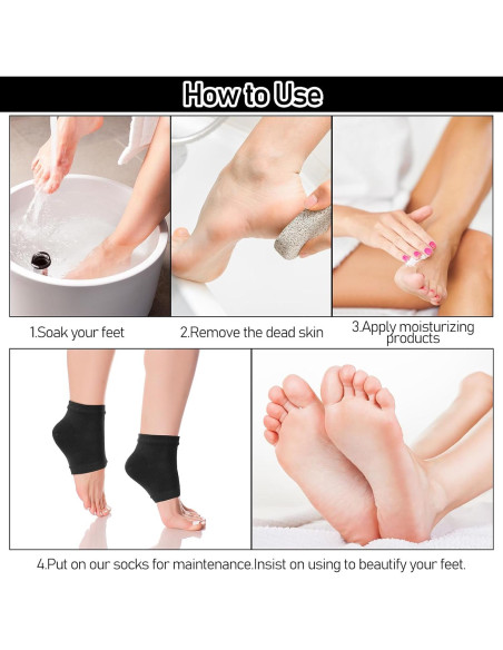 3 Pares Calcetines Hidratantes de Gel COMNICO para Talones