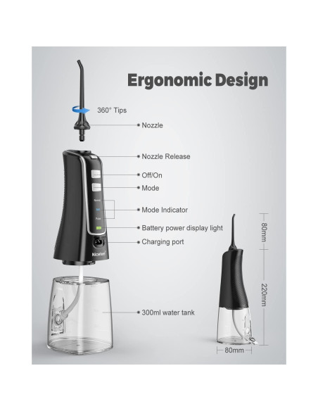 Irrigador Dental Inalámbrico Nicefeel FC2561 300ML 3 Modos