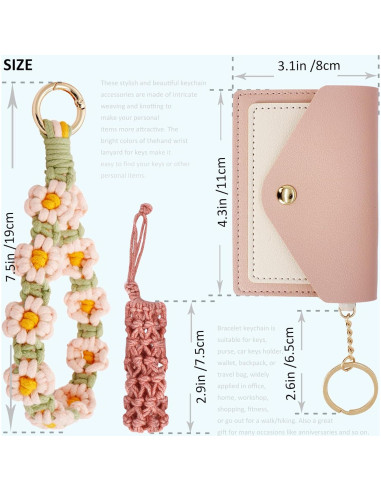 Monedero de Llave Boho BIHRTC con Pulsera y Soporte Labial
