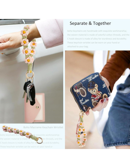 Monedero de Llave Boho BIHRTC con Pulsera y Soporte Labial