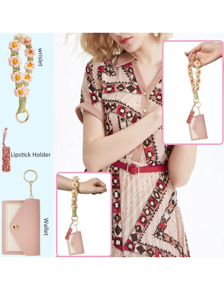 Monedero de Llave Boho BIHRTC con Pulsera y Soporte Labial