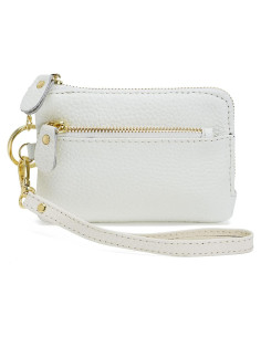 Monedero de Cuero ZOOEASS para Mujeres Blanco con Correa