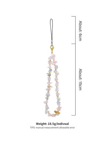 Correa de Teléfono Celular Hecha a Mano con Amazonita 21 cm