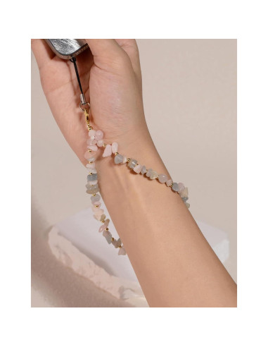 Correa de Teléfono Celular Hecha a Mano con Amazonita 21 cm