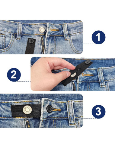 5 PCS Extensores de Cintura Elásticos Ajustables Deshionew