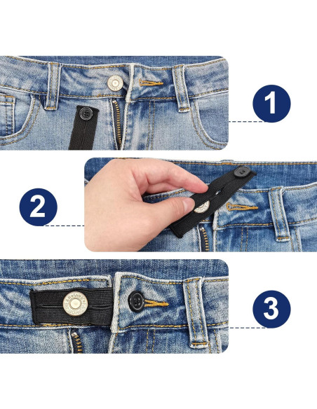 5 PCS Extensores de Cintura Elásticos Ajustables Deshionew