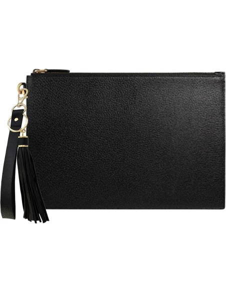 Correa de Muñeca de Cuero PAMIR TONG Negra con Borla