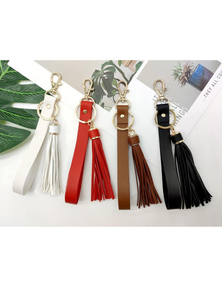 Correa de Muñeca de Cuero PAMIR TONG Negra con Borla