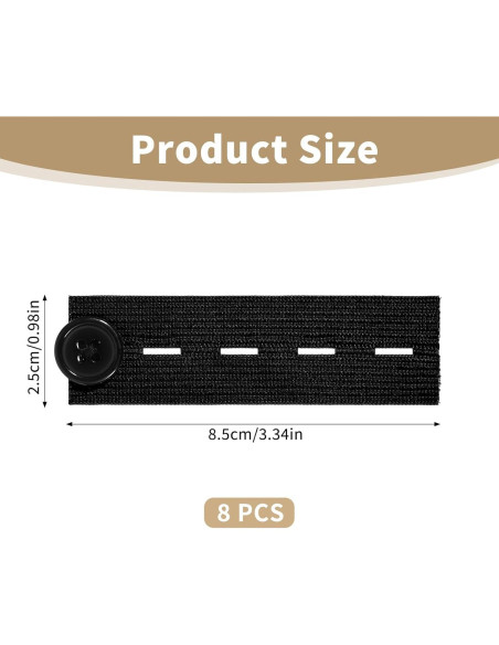 Extensores de Cintura Ajustables Giantree - 8 Piezas Negras