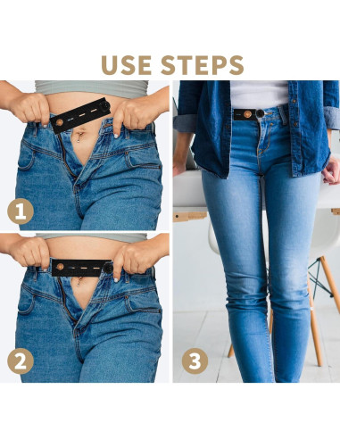 Extensores de Cintura Ajustables Giantree - 8 Piezas Negras