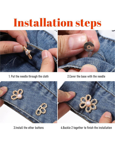 8 Clips Ajustadores de Cintura LIQWEI en Oro y Plata