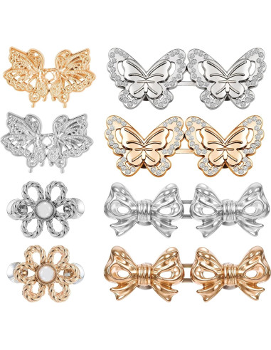 8 Clips Ajustadores de Cintura LIQWEI en Oro y Plata