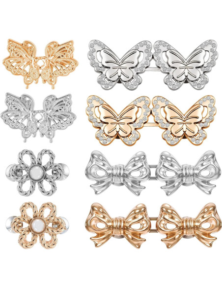 8 Clips Ajustadores de Cintura LIQWEI en Oro y Plata