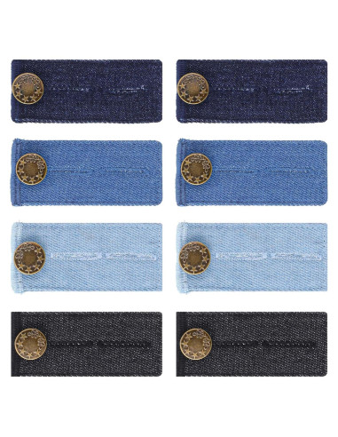 Extensores de Cintura Ajustables TIESOME - 8 Piezas Mezclilla