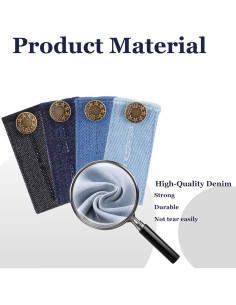 Extensores de Cintura Ajustables TIESOME - 8 Piezas Mezclilla 2