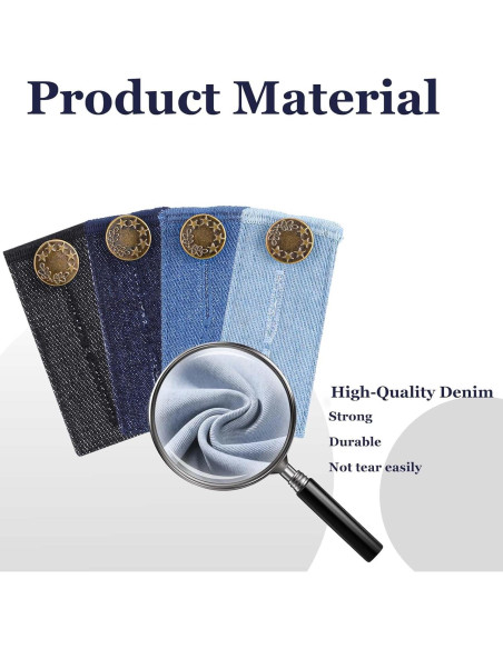 Extensores de Cintura Ajustables TIESOME - 8 Piezas Mezclilla