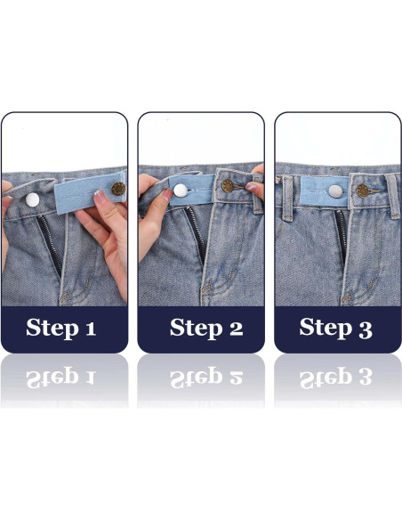 Extensores de Cintura Ajustables TIESOME - 8 Piezas Mezclilla