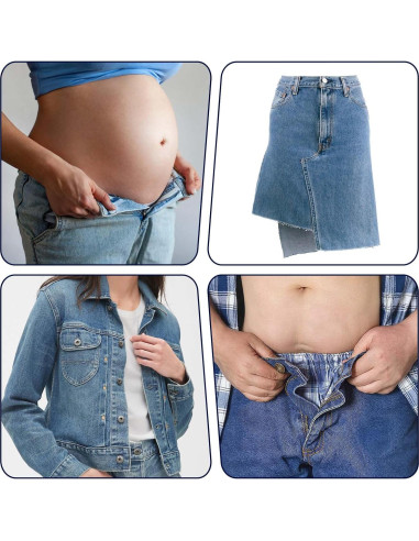 Extensores de Cintura Ajustables TIESOME - 8 Piezas Mezclilla