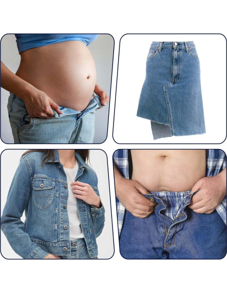 Extensores de Cintura Ajustables TIESOME - 8 Piezas Mezclilla