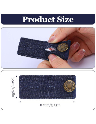 Extensores de Cintura Ajustables TIESOME - 8 Piezas Mezclilla