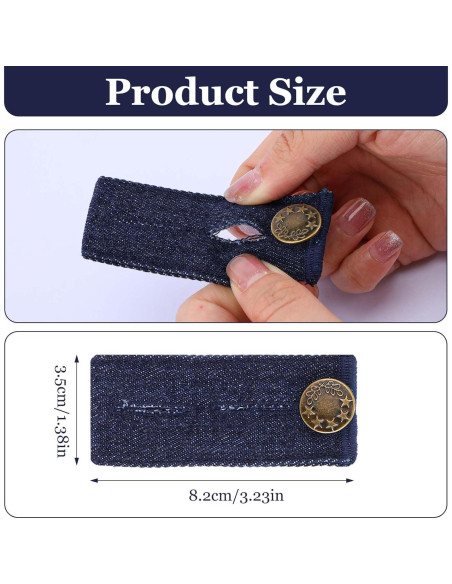 Extensores de Cintura Ajustables TIESOME - 8 Piezas Mezclilla