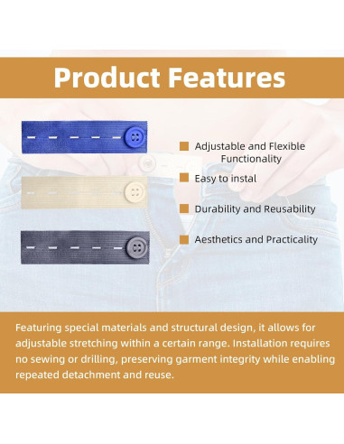 40 Piezas Extensores de Cintura Elásticos LJZP Ajustables