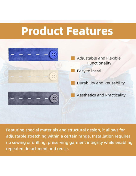 40 Piezas Extensores de Cintura Elásticos LJZP Ajustables