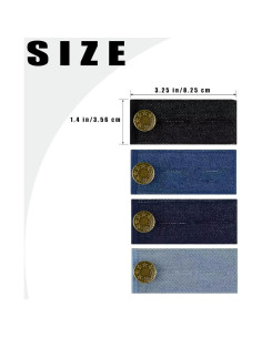 Extensores de Cintura de Mezclilla Sndperiexam 4 Colores Ajustables 2