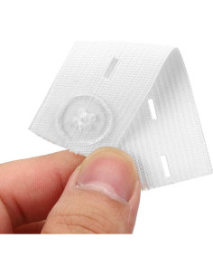 Extensor de Cintura Ajustable 6 Piezas Blanco Elástico 2