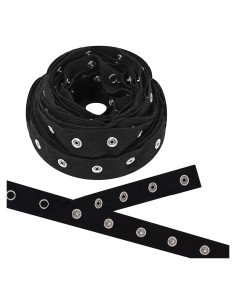 Cinta de Botones a Presión Mandala Crafts 3 Yds Algodón Negro