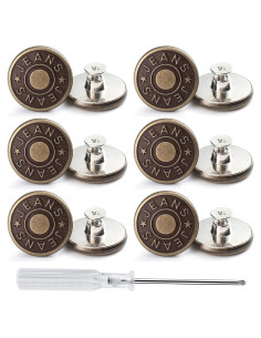 12 Botones Ajustables Metálicos ZHIYONZEE 20mm para Jeans