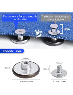 12 Botones Ajustables Metálicos ZHIYONZEE 20mm para Jeans 2