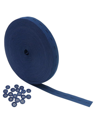 Banda Elástica Azul Marino Mandala Crafts 1.9 cm 13.7 m para Costura