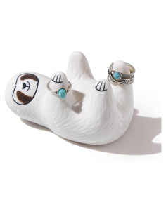 Soporte para Anillos PUDDING CABIN Perezoso Cerámica 10 cm